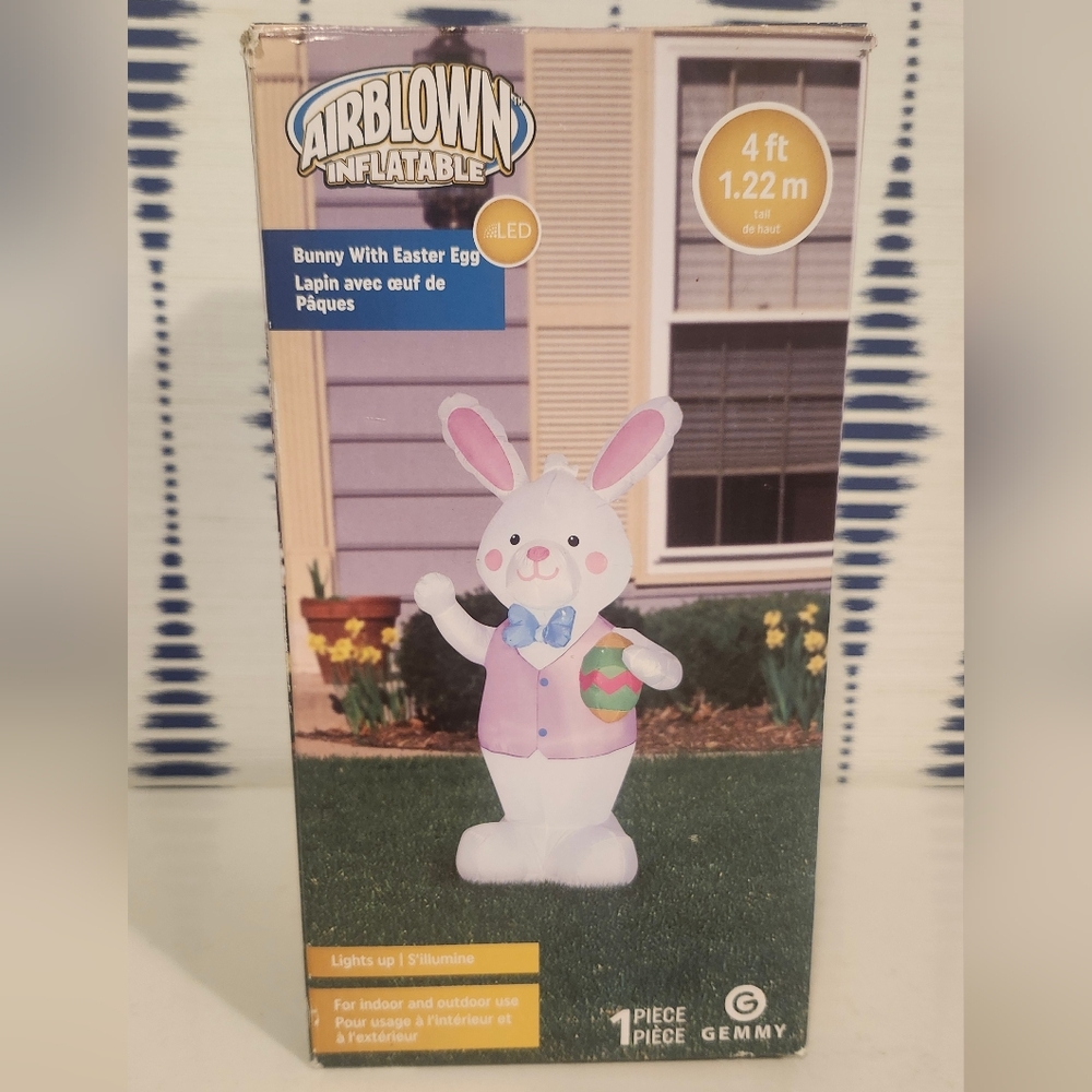 Gemmy Airblown Inflatable Easter Bunny 4ft